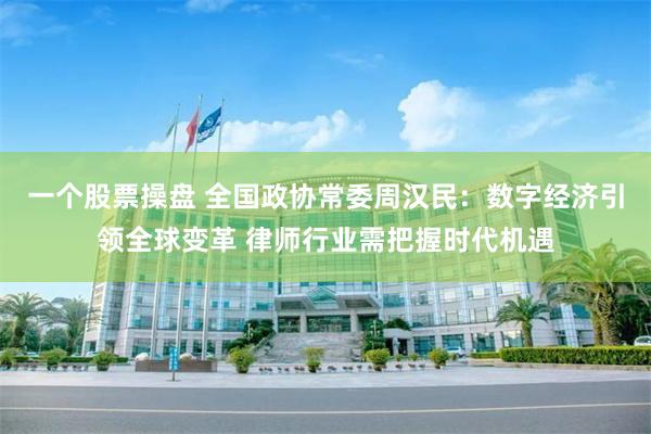 一个股票操盘 全国政协常委周汉民：数字经济引领全球变革 律师行业需把握时代机遇