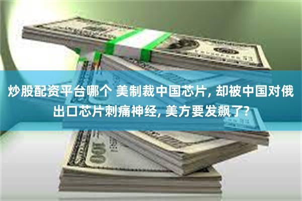 炒股配资平台哪个 美制裁中国芯片, 却被中国对俄出口芯片刺痛神经, 美方要发飙了?